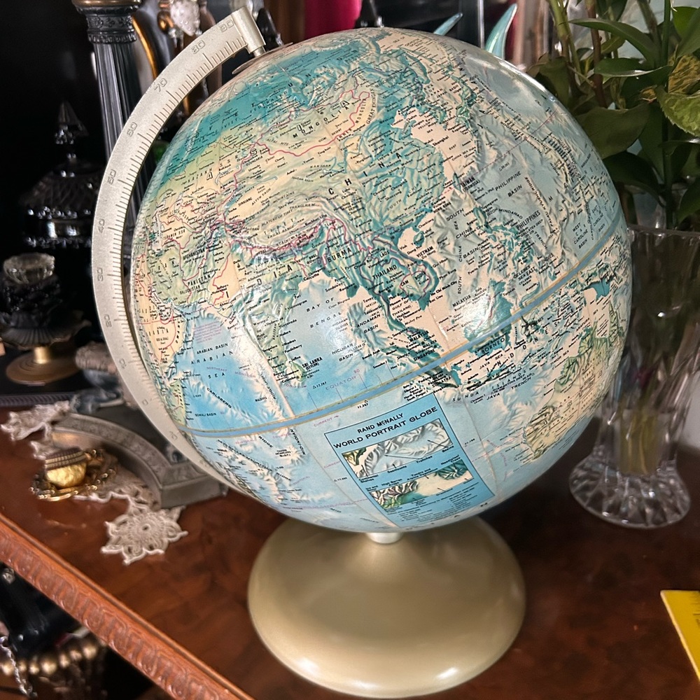 Vintage Rand McNally World Portrait Globe